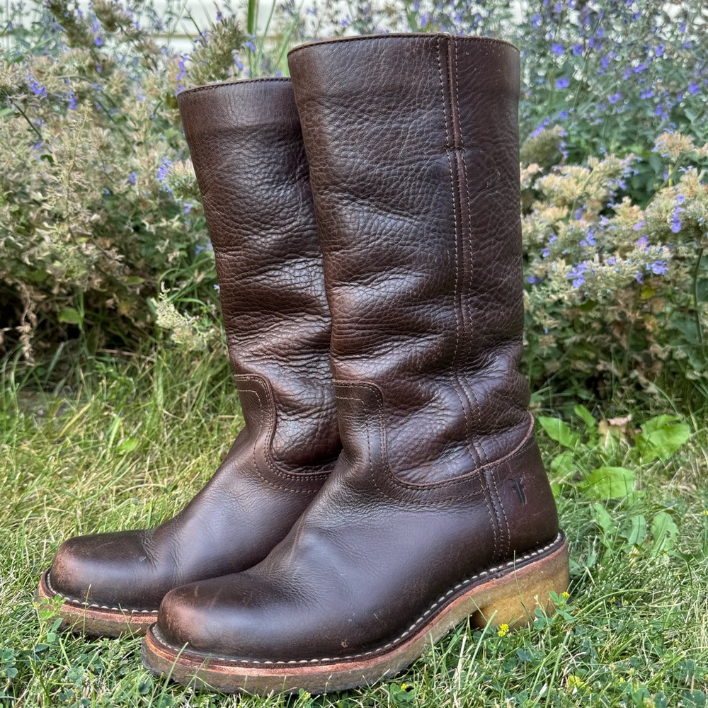 Frye Campus Shearling Dark Brown boots